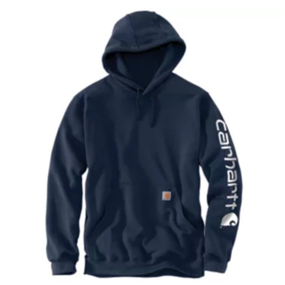 Carhartt Other - Carhartt Mens Loose Fit‎ Midweight Logo Sleeve Hoodie Navy K288-472 Small NWT